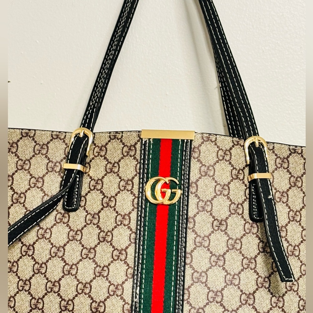 GUCCI Ophidia medium leather-trimmed printed coated-canvas tote - Picture 2 of 11